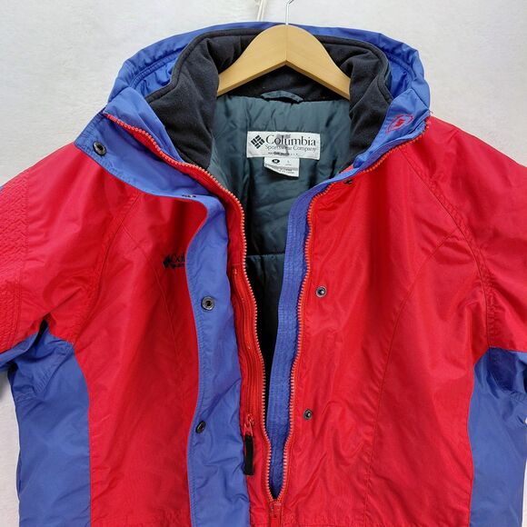 Columbia Women Gizmo Jacket Large Red Blue Colorblock 3 in 1 Winter Ski Coat VTG - Picture 9 of 16